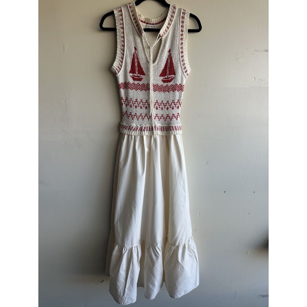 Tuckernuck Moon River Sailboat Maxi Dress Size S Nautical $158 Retail - Picture 2 of 10